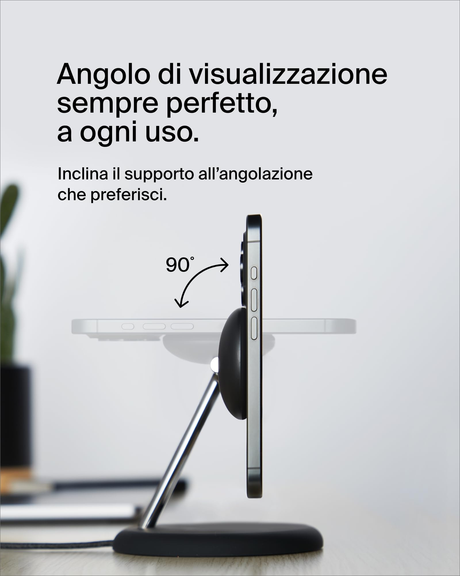 Belkin Supporto di Ricarica Wireless Magnetica 3 in 1 con Qi2 15W, Compatibile con MagSafe, Caricatore rapido per iPhone 17, Air, Pixelsnap, AirPods, Apple Watch e altri (alimentatore incluso) - Nero