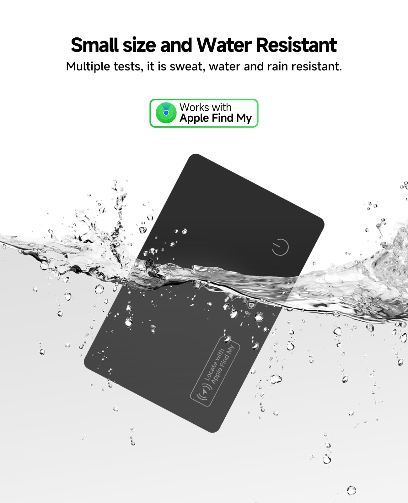 JTD Airtag Card Wallet Tracker,Trova Portafoglio Ricaricabile, IP67 Impermeabile, Compatibile con Apple Dov'è (Solo iOS), Localizzatore di Oggetti per Etichette Bagagli (1)