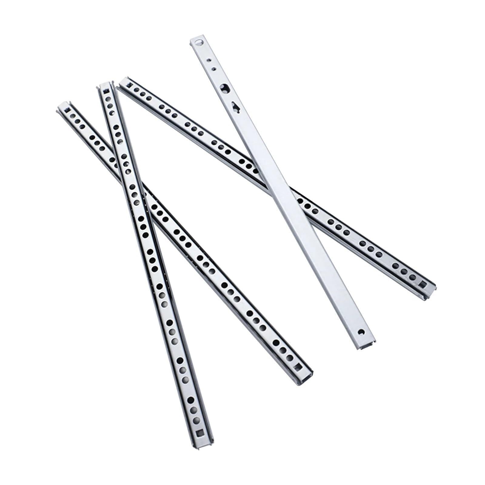 Drawer Runners Drawer Slides Rails Track 2 Sections Two Way Metal Steel Runners Cabinet Draw for Furniture Dresser Accessories(214mm)