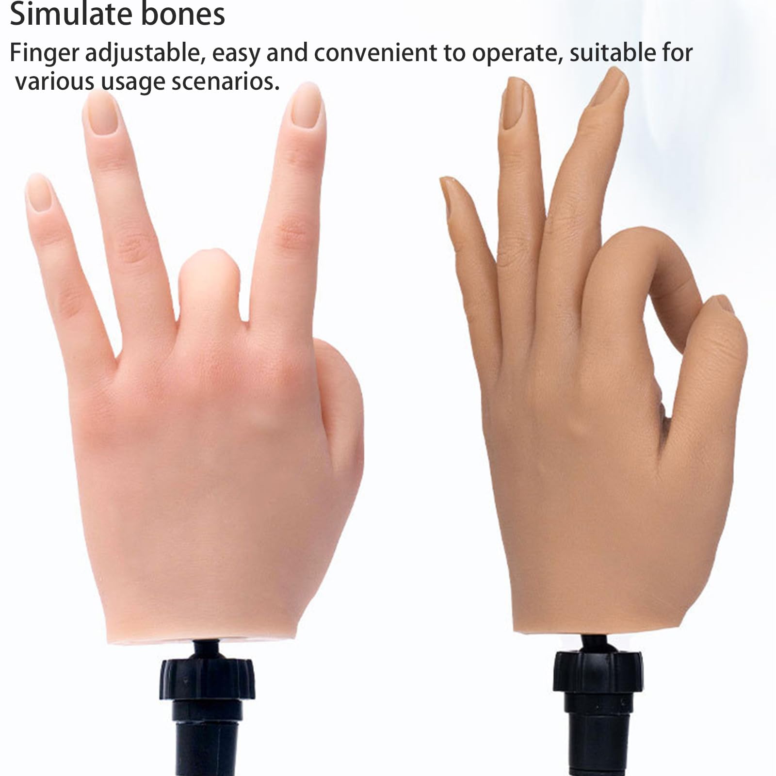 Main d'entraînement pour pratique en acrylique - Faux main pour la pratique de la main - Mannequins de pratique