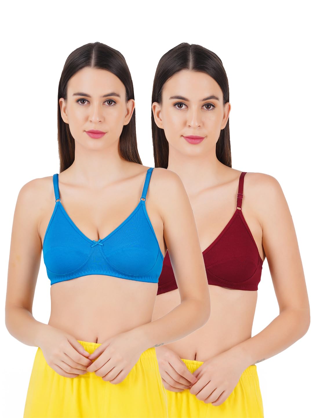 Women Assorted Cotton Double Layer Soft Adjustable Brazier (Pack of 2)-image-33