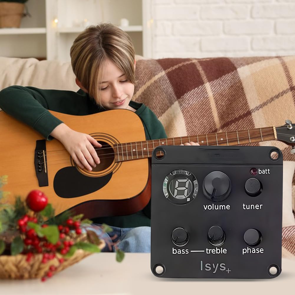 Pickup per chitarra acustica Sistema di preamplificazione a bordo Piezo Pickup Mic Blend Preamp Chitarra Acustica Classica Sintonizzatore EQ Pickup Piezo per ISYS+ Accessori