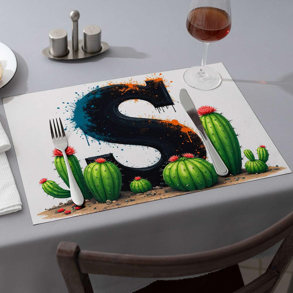 Sets de table Saguaro Splash à picots pour éviter les taches sur la table de salle à manger