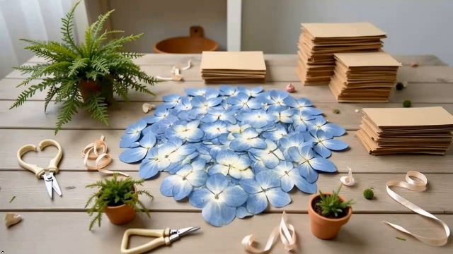 Flores secas preservadas azules, pack 12 piezas miniatura 7