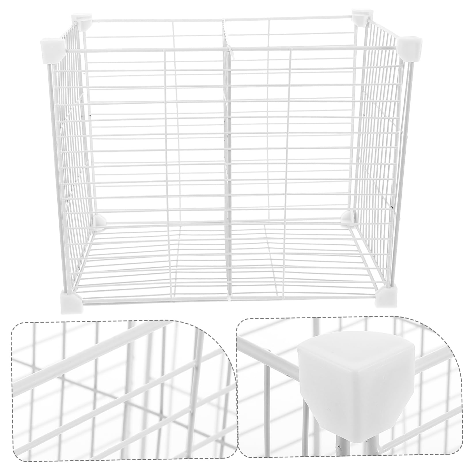 Organizador de Almacenamiento Diseño Multifuncional para Congelador de Hierro Blanco Separadores Ajustables y Cesta Inferior y Fácil Instalación para Cocina y Refrigeradores