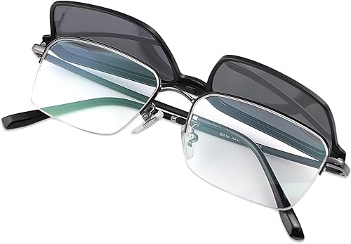 Miniatura 9 de Gafas de lectura multifocales progresivas para hombres y mujeres, lector de luz azul con 2 imanes polarizados, clip 2 en 1