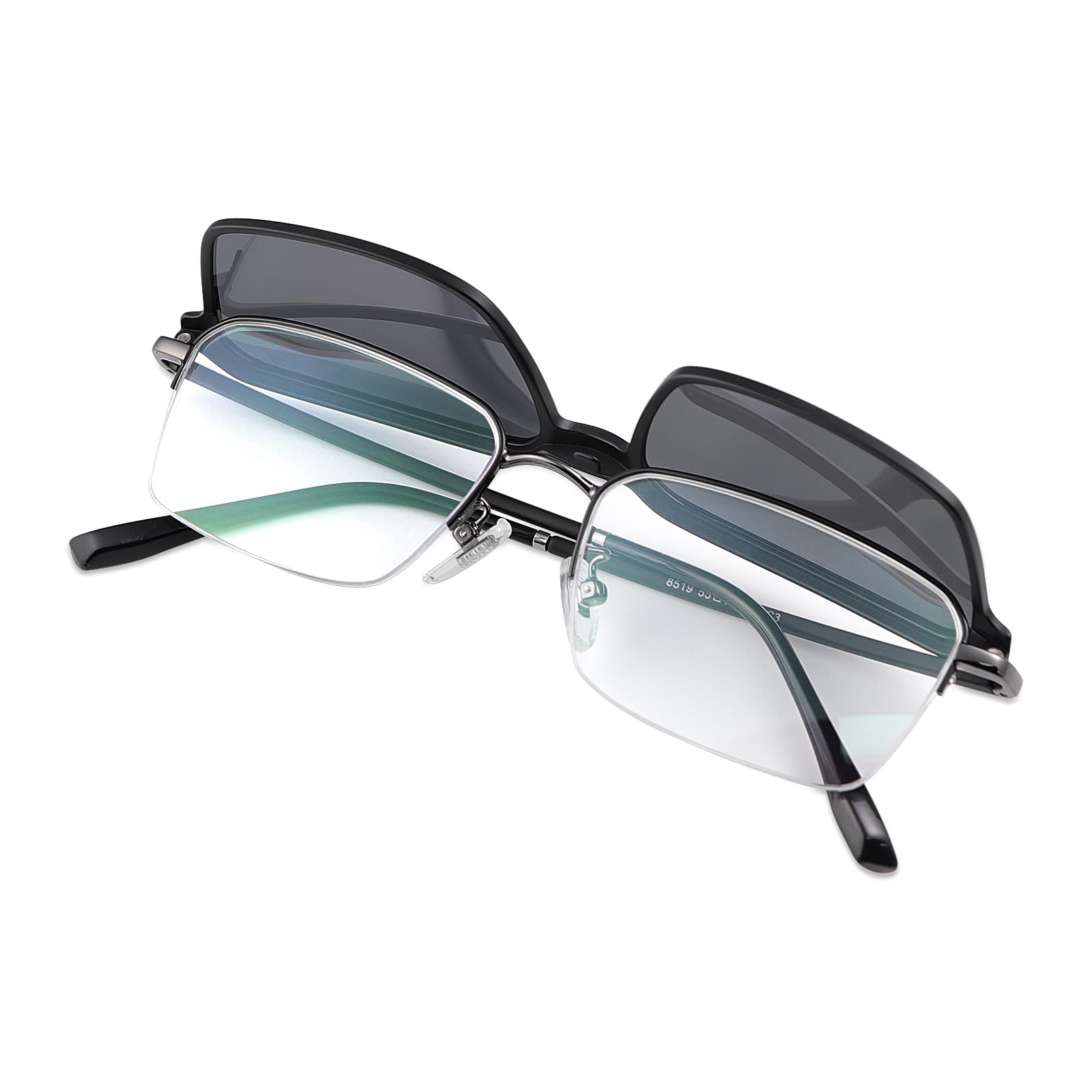 MIRYEA Progressive Multifokal Lesebrille für Männer Frauen Multifokus mit 2 Magnetischen Polarisierten Sonnenbrillen-Clips