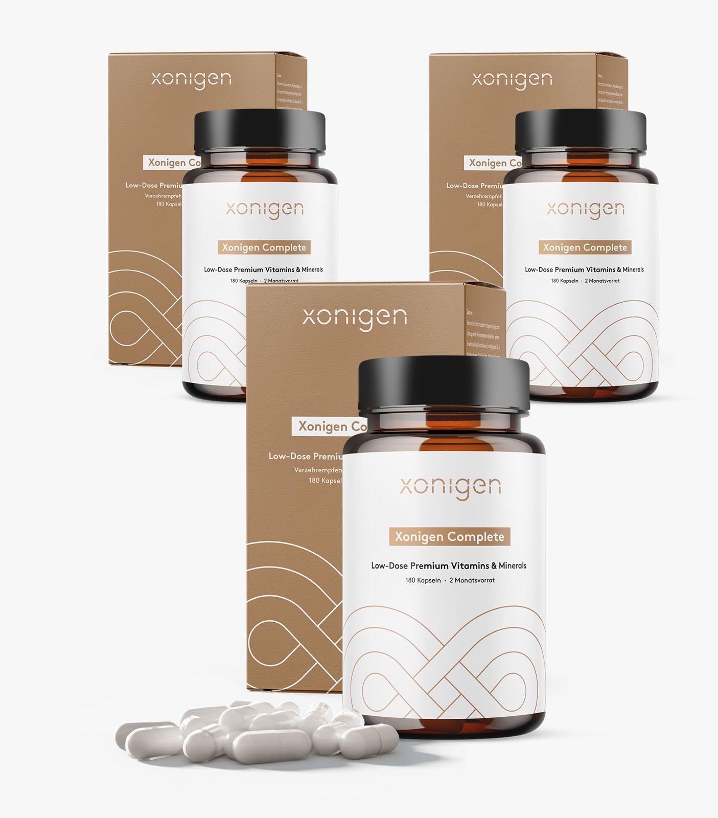 Niedrig dosierte Vitamine & Mineralien - Premium Komplex (3er Pack) - 540 Kapseln - 6-Monatsvorrat - Für eine ausgewogene Versorgung mit 13 Vitaminen & 11 Mineralien - Glutenfrei & Vegetarisch