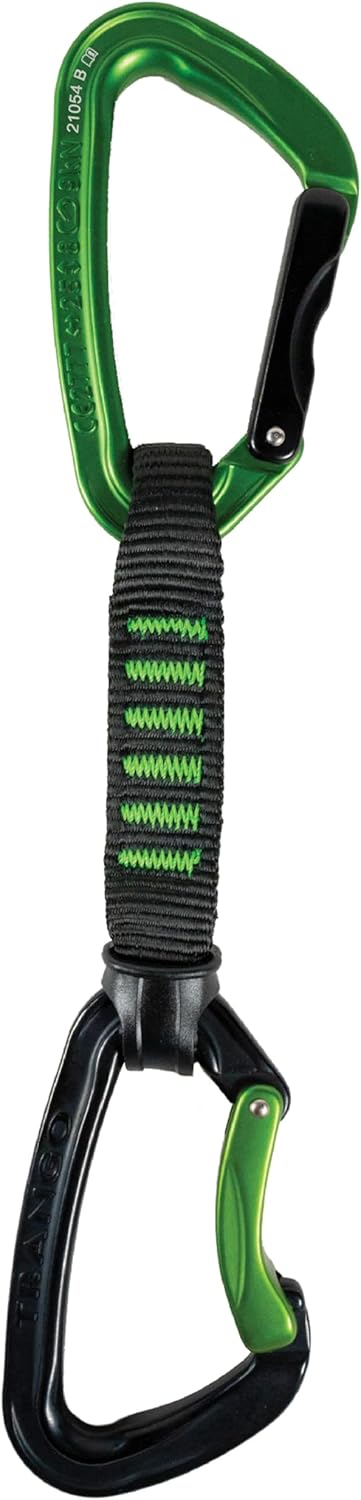 Trango Reaction Quickdraw - Keylock Sport Climbing Draw with Thick Dogbone for Gym & Outdoor Rock Climbing, Easy Clipping, 12cm, 17cm, 6-Pack