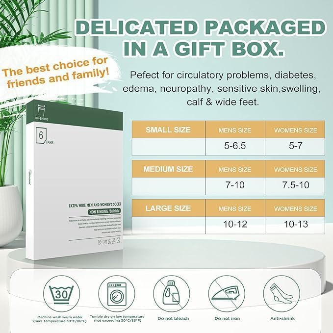 Bulinlulu Diabetic Socks for Women Men Size 7-9 9-11, 6 Pairs Bamboo Viscose Non Binding Diabetic Ankle Low Cut Socks - Image 6