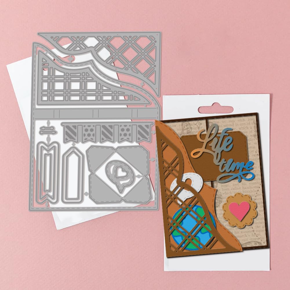 GLOBLELAND Mini Memory Book Cutting Dies for Card Making Mini Album Metal Die Cuts Film Frame Cutting Dies Templates for Scrapbooking Journal Embossing Paper Craft Decor - Image 3
