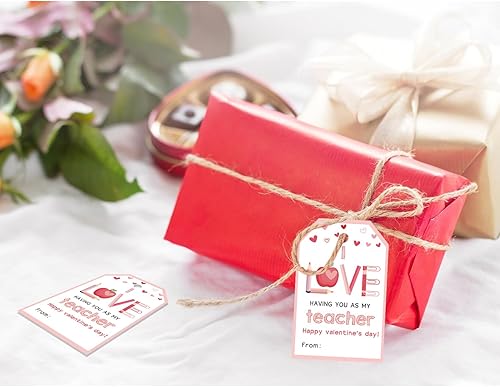 Miniatura 4 de Etiquetas de regalo de feliz día de San Valentín, etiquetas de regalo de San Valentín con cuerda para fiesta temática dulce o día de San Valentín,