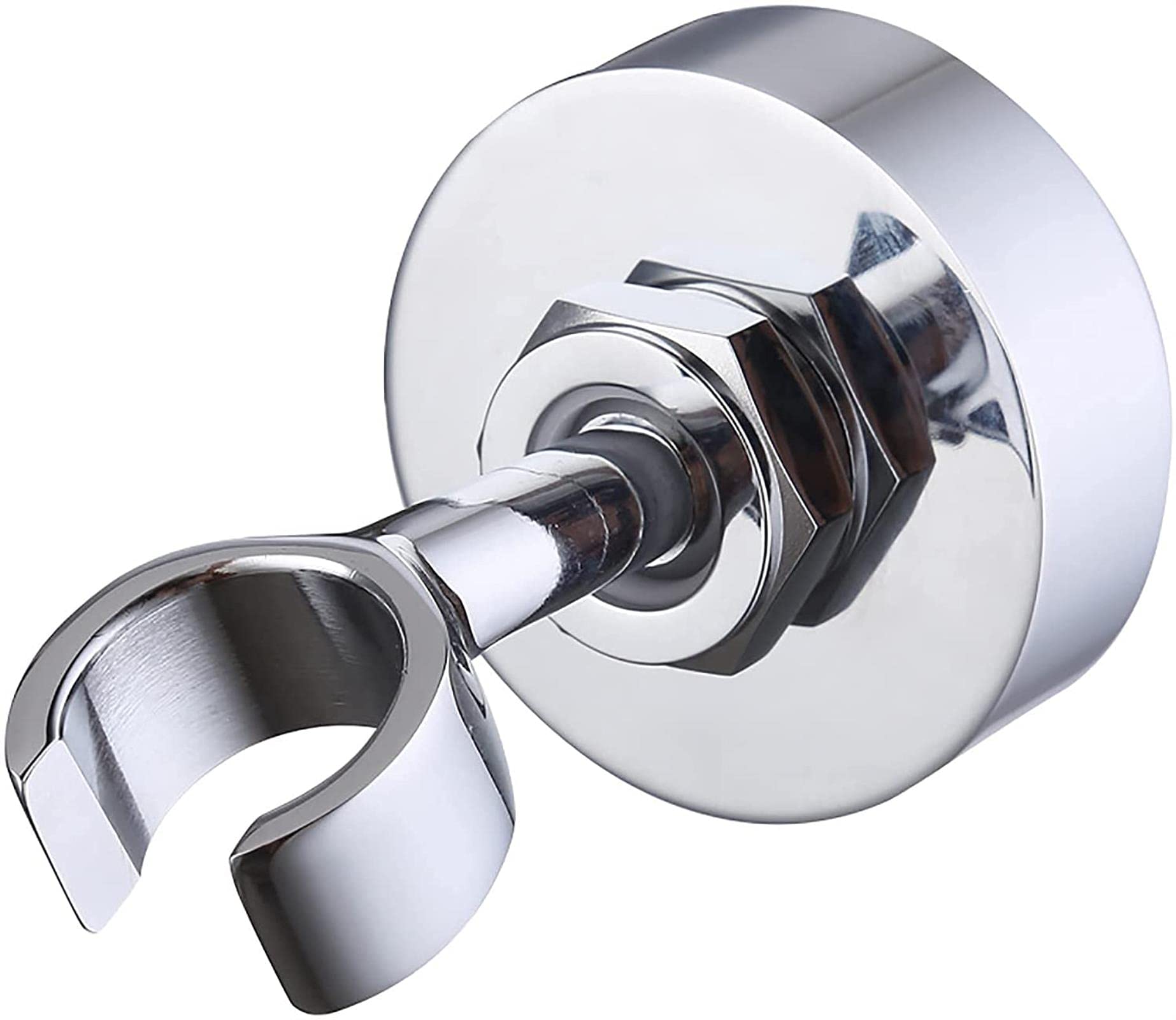 Shower Head Holder Stainless Steel Punc - -free Handheld Shower Head Bracket 360° Rotatable Shower Bracket Holder Wall Mounted Roun