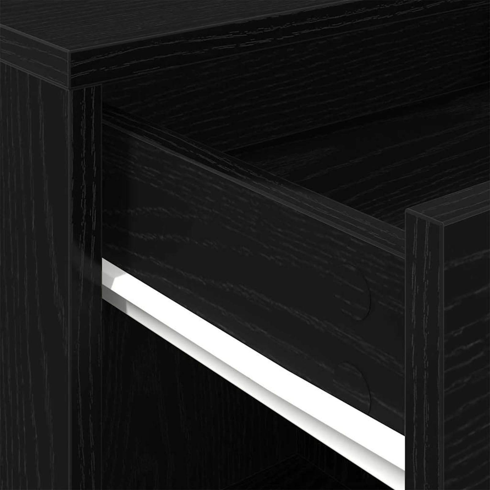 Armadio con ruote in rovere nero, 45 x 38 x 54 cm, 2 ante con ripiano, per ufficio domestico e abitazioni moderne
