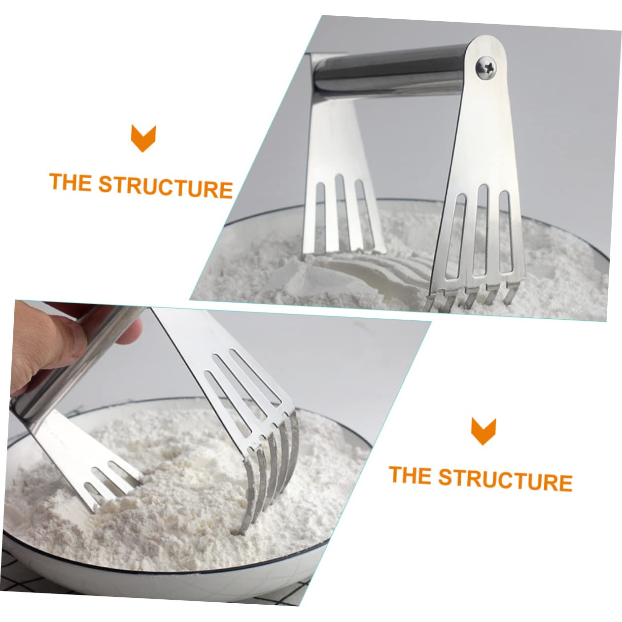 MUSISALY Effortless Baking Hand Blender for Pie Dough Stainless Flour Mixer Pastry Cutter Set