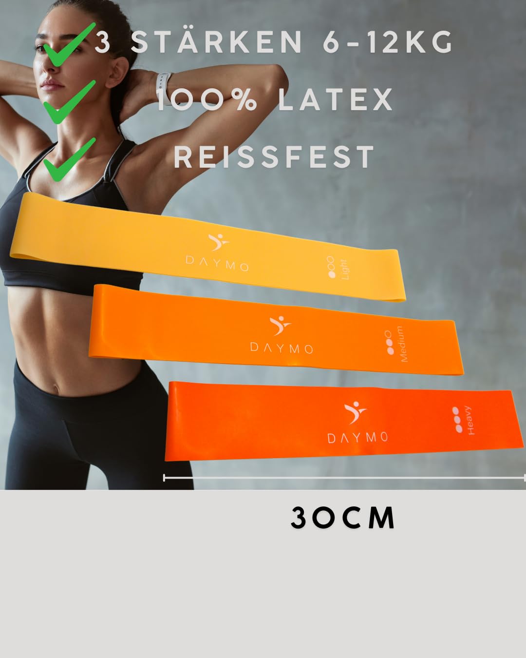 Ihuan Elastici Palestra: 3 Livelli Di Resistenza Fitness Esercizi Fasce Set, Elastico Fitness Gambe E Glutei Bande, Antiscivolo Bande Elastiche Per Glutei Allenamento, Donna Fascia Elastica Esercizi - Foto 7