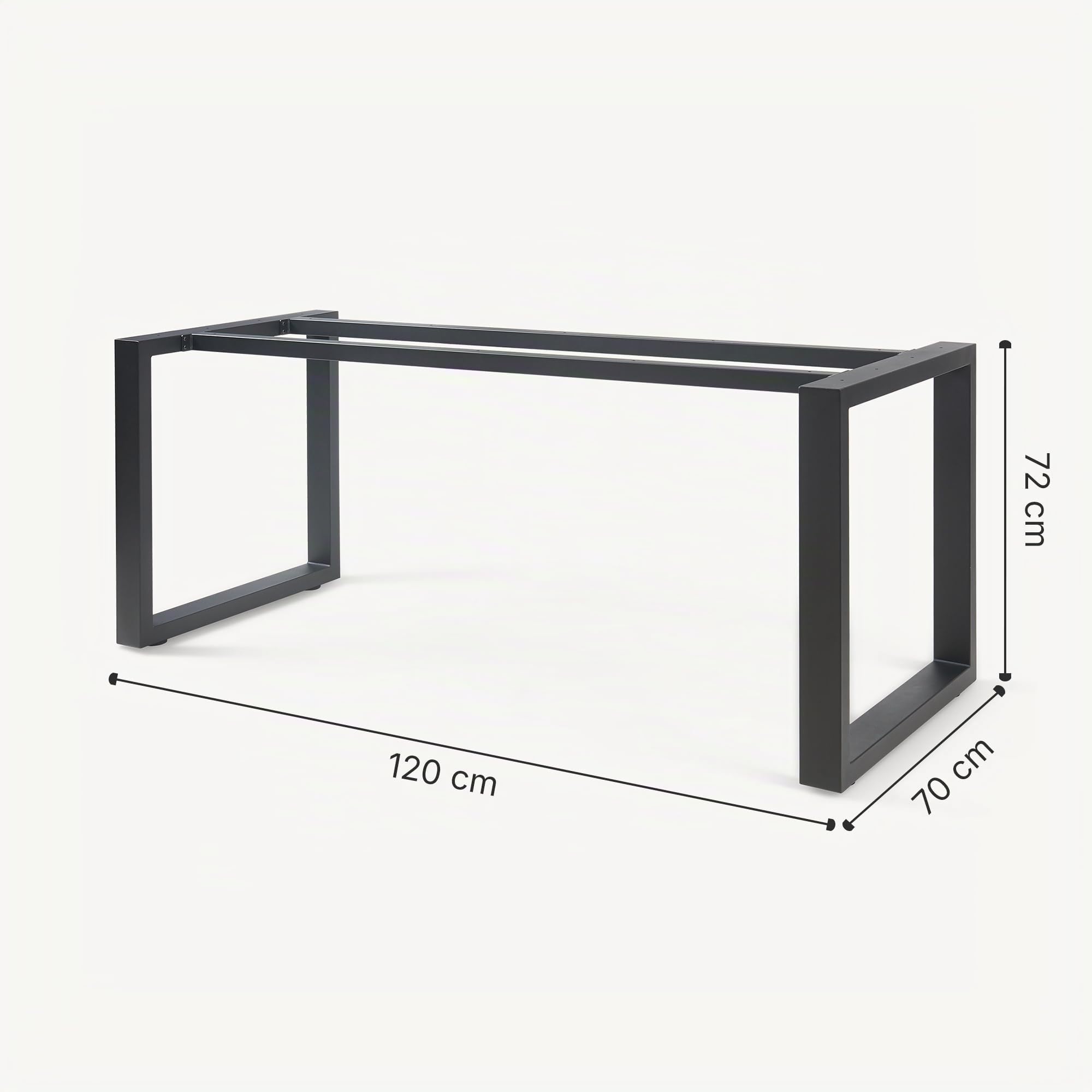 [en.casa] Tischgestell Vestmalu Metall Tischfuß für Esstisch Schreibtisch 120 x 70 x 72 cm Tischkufen höhenverstellbar Schwarz