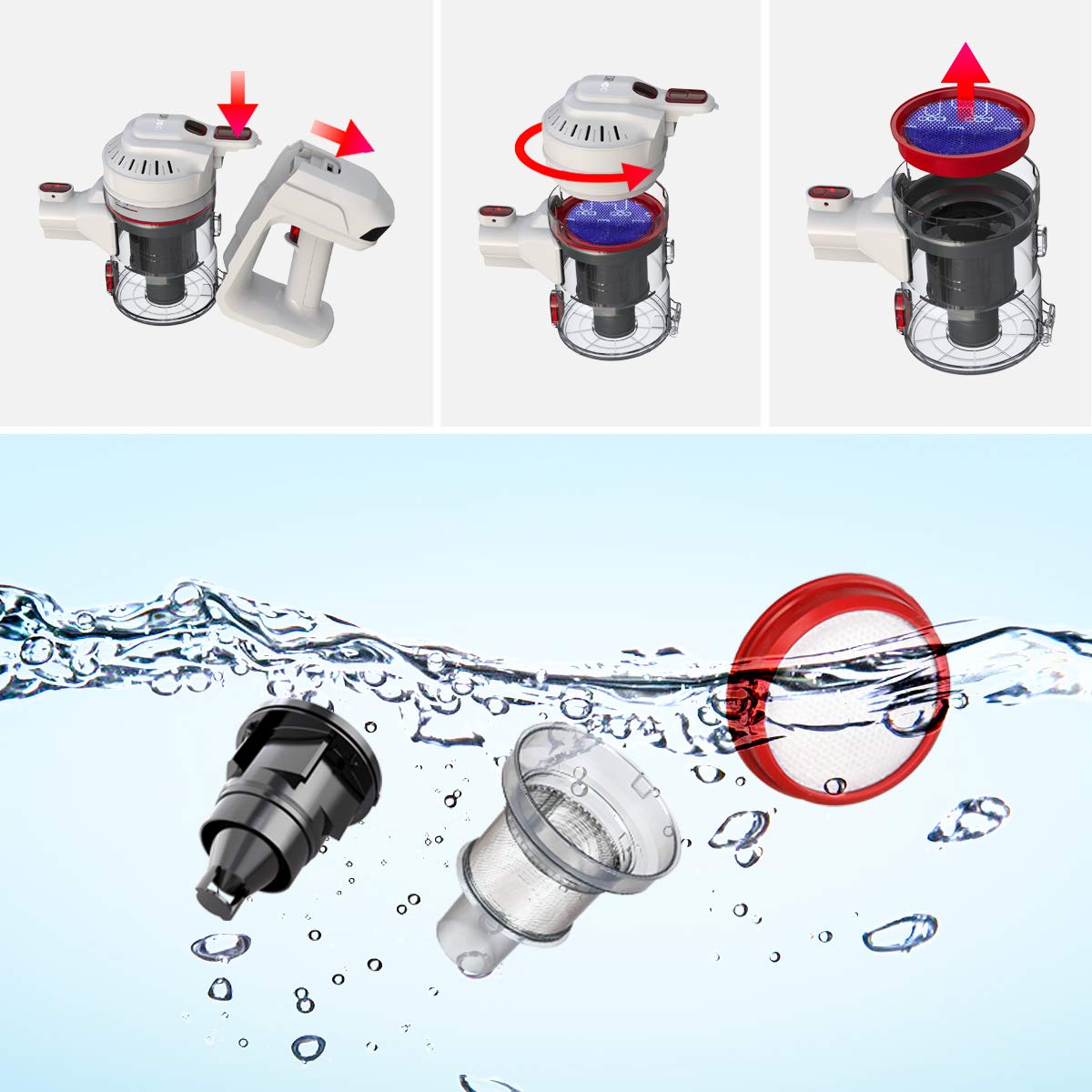 Amazon | Dibea スティッククリーナー E19 コードレス掃除機 12000Pa