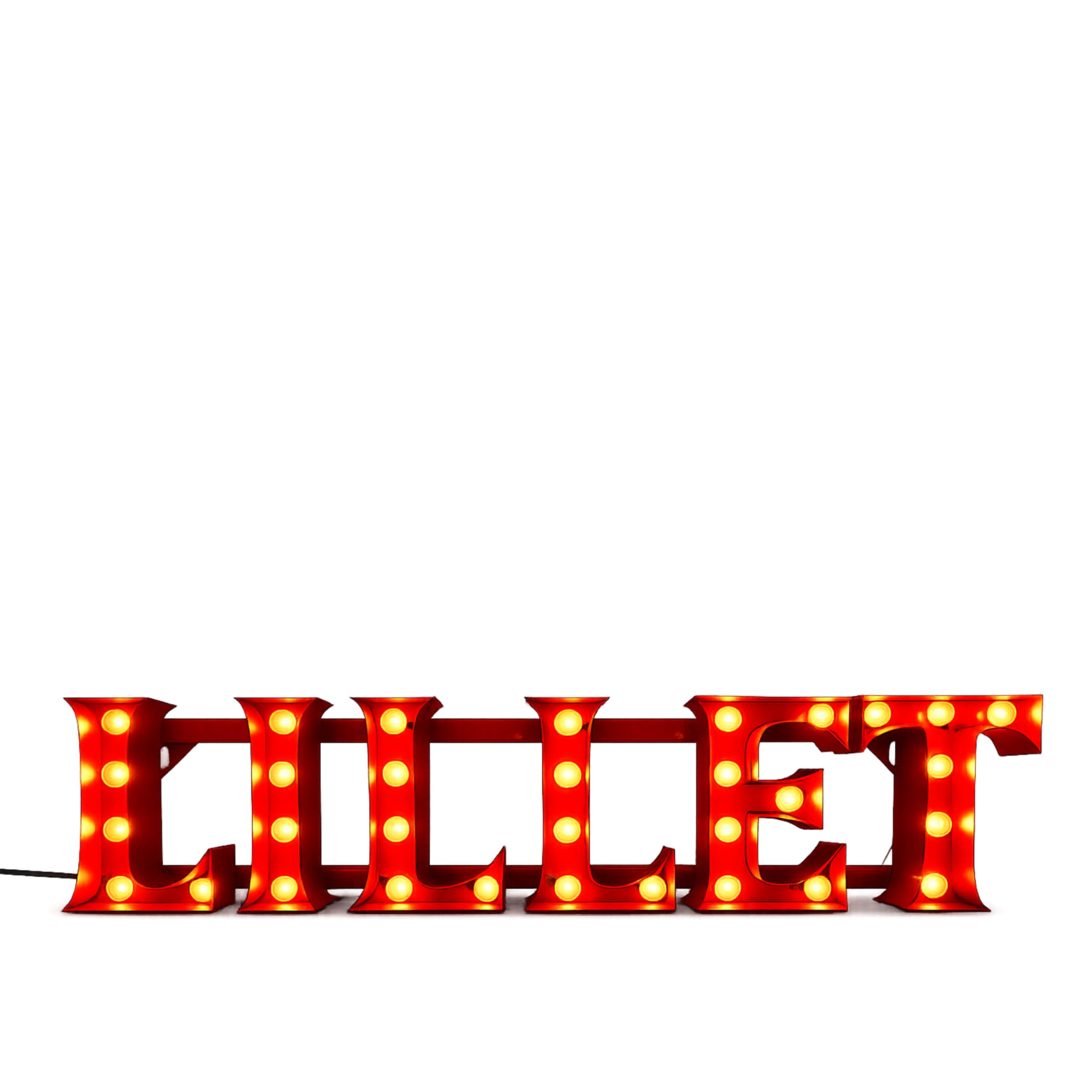 Mixcompany LILLET LED Leuchtschild Retro Rot – Beleuchtete Bar Deko mit warmweißen LEDs – Vintage Schriftzug Lampe für Bar, Party & Zuhause – 79,5 x 13 x 22 cm