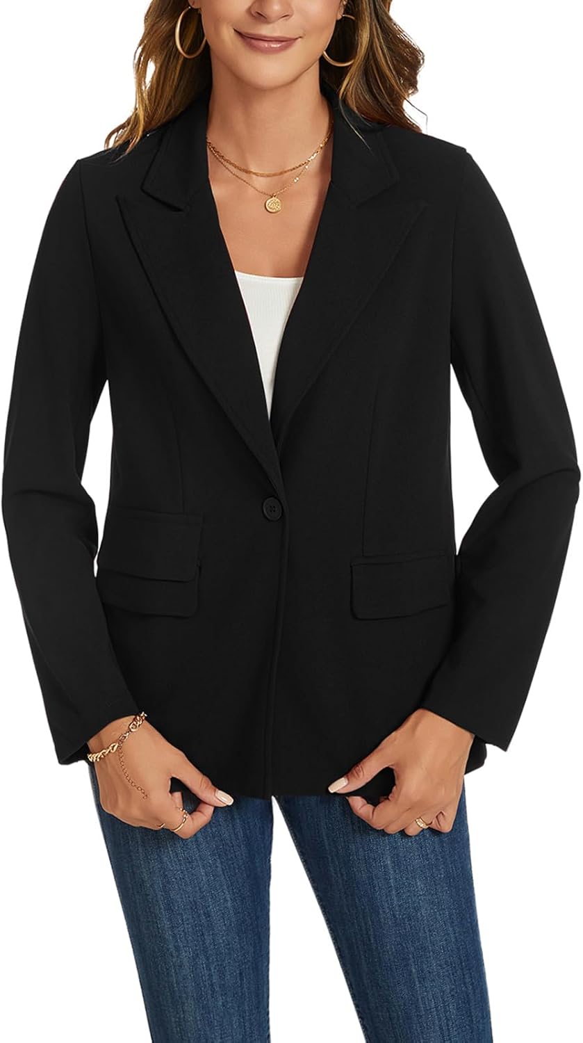 MINTLIMIT Blazers for Women Long Sleeve Notched Lapel Button Business Casual Blazer Work Office Blazers Jacket with Pockets