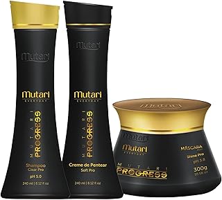 KIT MASCARA SHAMPOO E CREME DE PENTEAR MUTARI PROGRESS