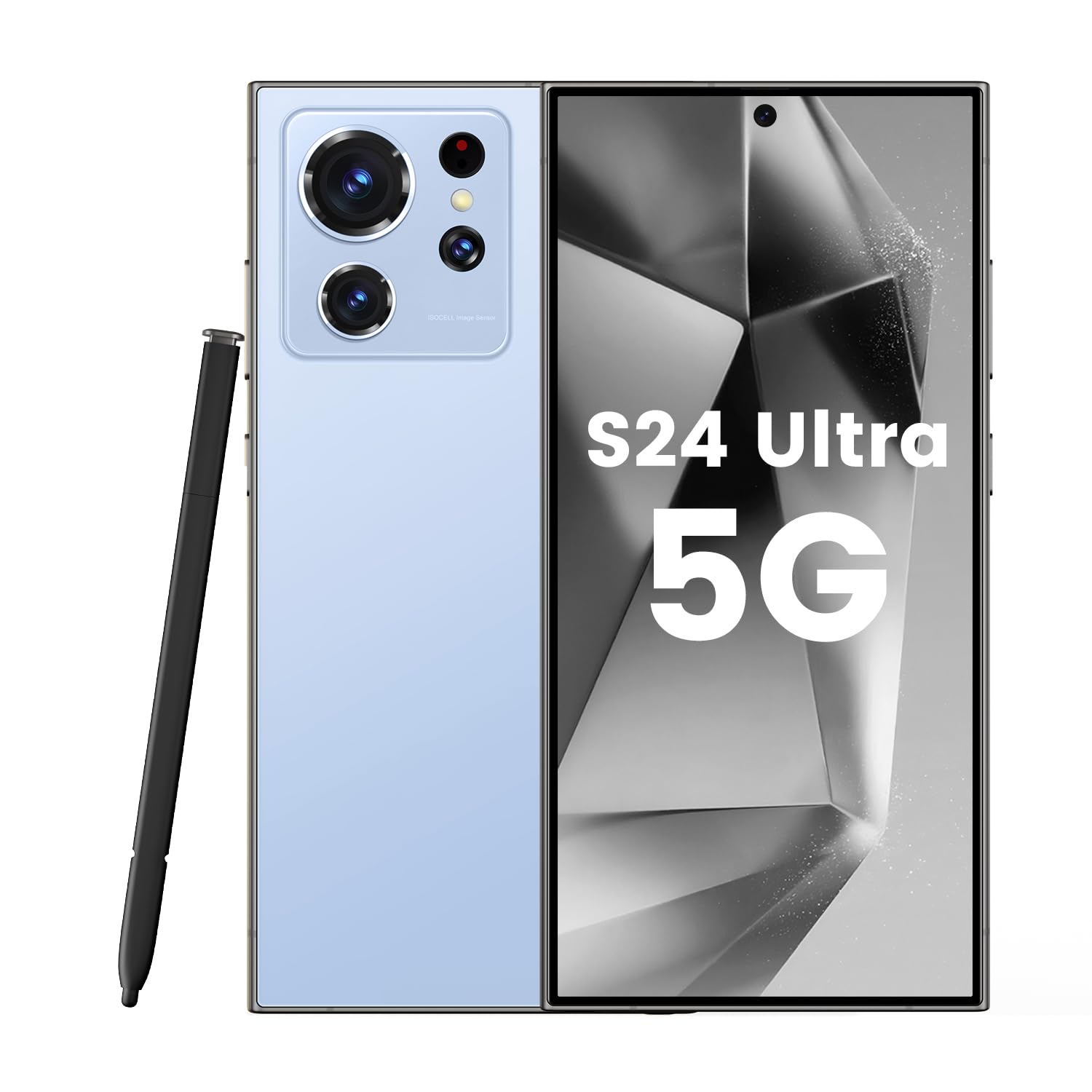 S24 Ultra Smartphone Unlocked Cell Phones with Built-in Pen 8+256GB Android 13 Phones 6.8" HD Screen Dual SIM 108MP+48MP Camera 6800 mAh(Light Blue)