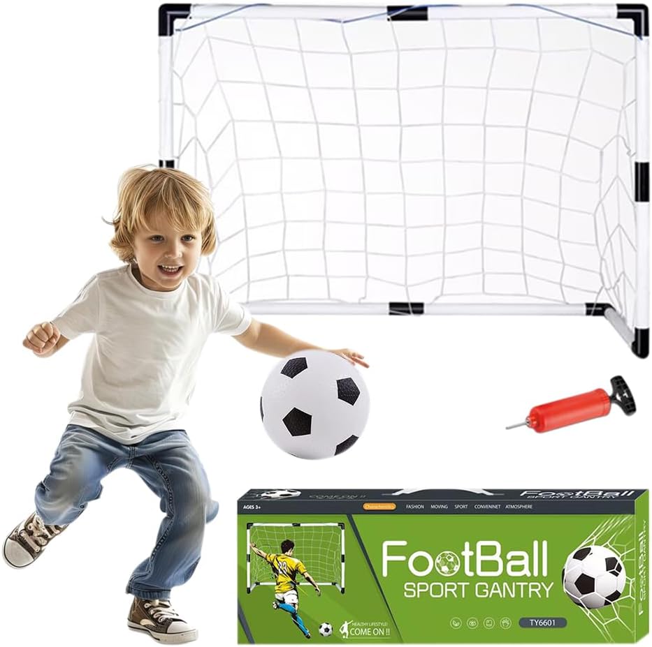 Proberosยฎ Mini Football Goal for Kids with Pump and Ball Set Toddler Football Goal Net Kids Goal Post Weather Resistant Sturdy PVC Easy Assembly Indoor & Outdoor