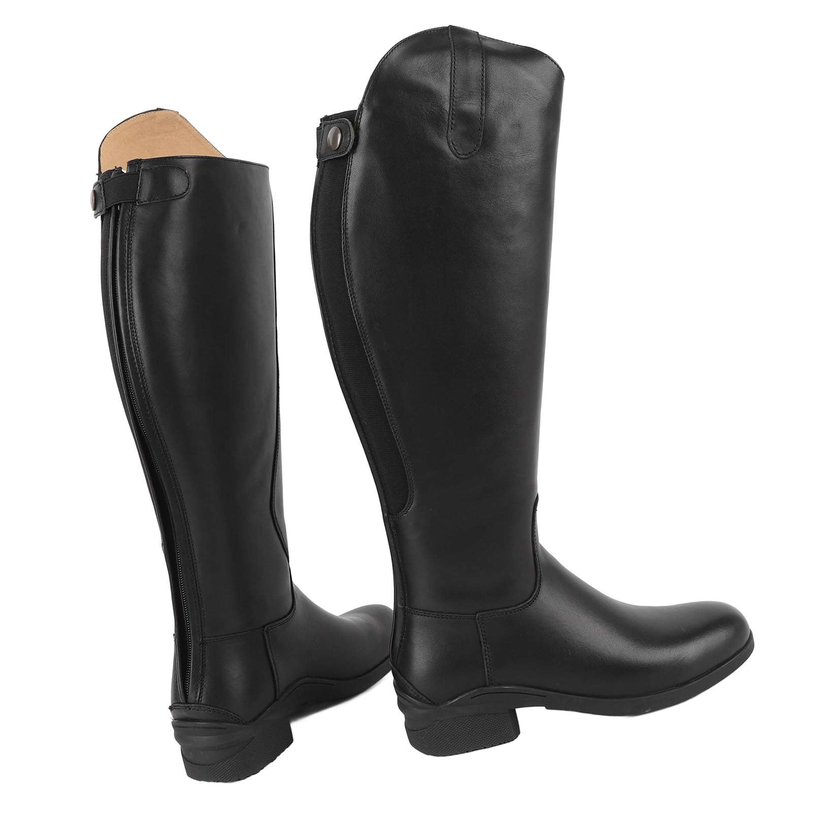 RiToEasysports Botas Altas de Montar, Botas Ecuestres Unisex para Uso Diario con Cremallera Trasera de Cuero EVA