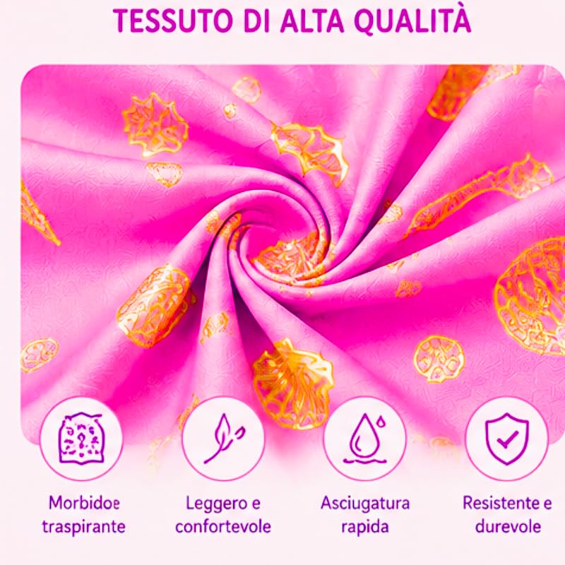 Bikini Due Pezzi per Bambina, Fantasia Colorata con Unicorni e Stelle Marine, Volant, Mare e Piscina