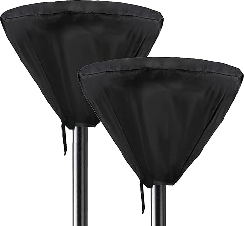 Cubierta para calentador de patio, con cremallera exterior, cubiertas negras para la cabeza del calentador para lámpara de calor de pie,