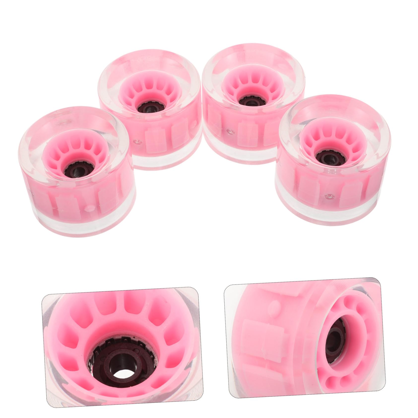 Didiseaon Ruedas de Longboard Luces Intermitentes 4piezas Rosa PU