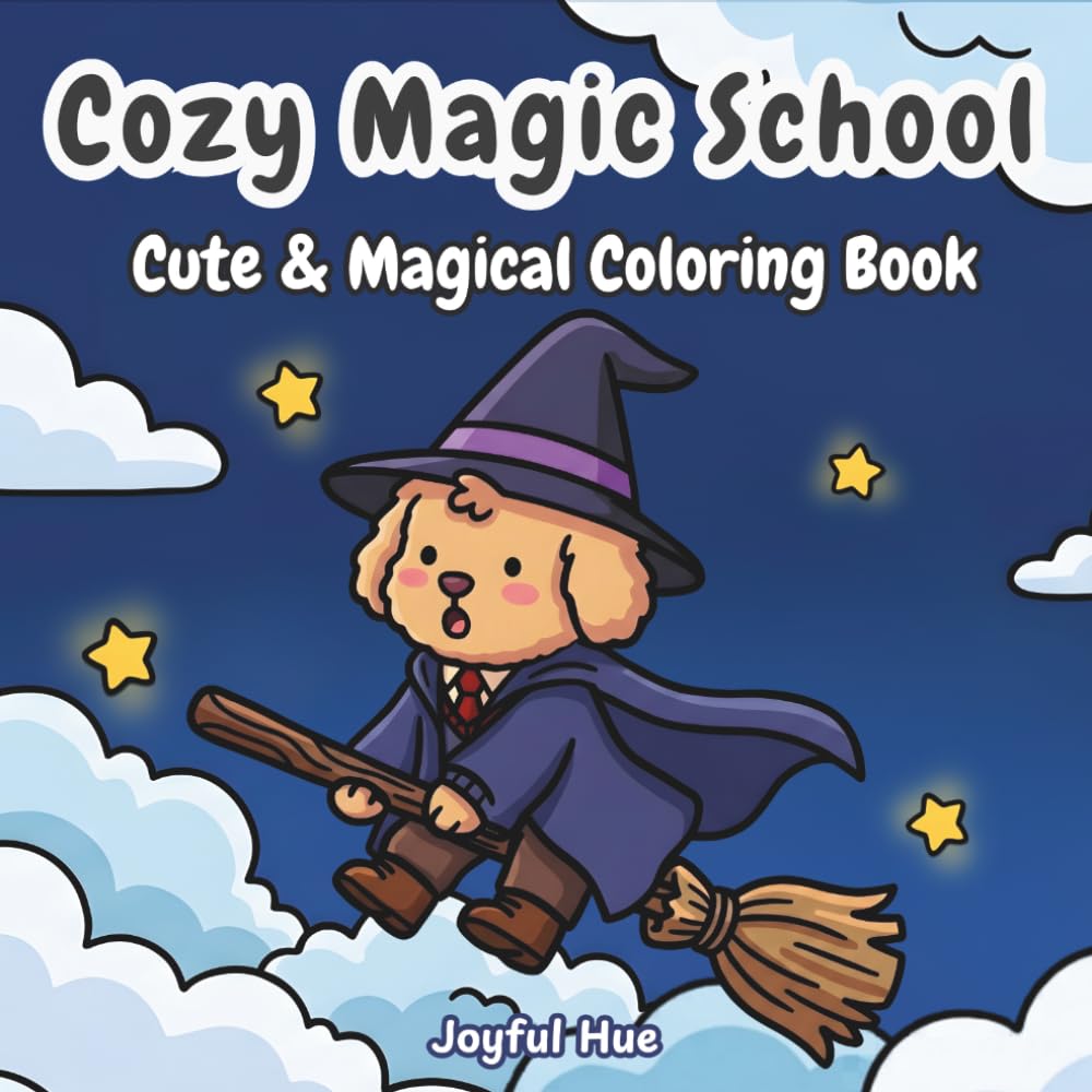 Cozy Magic School: A Fun Coloring Book with Bold, Easy Designs for Teens and Adults Featuring Cozy, Cute, and Silly Magical Animals for Relaxation (Cozy Corner Coloring)