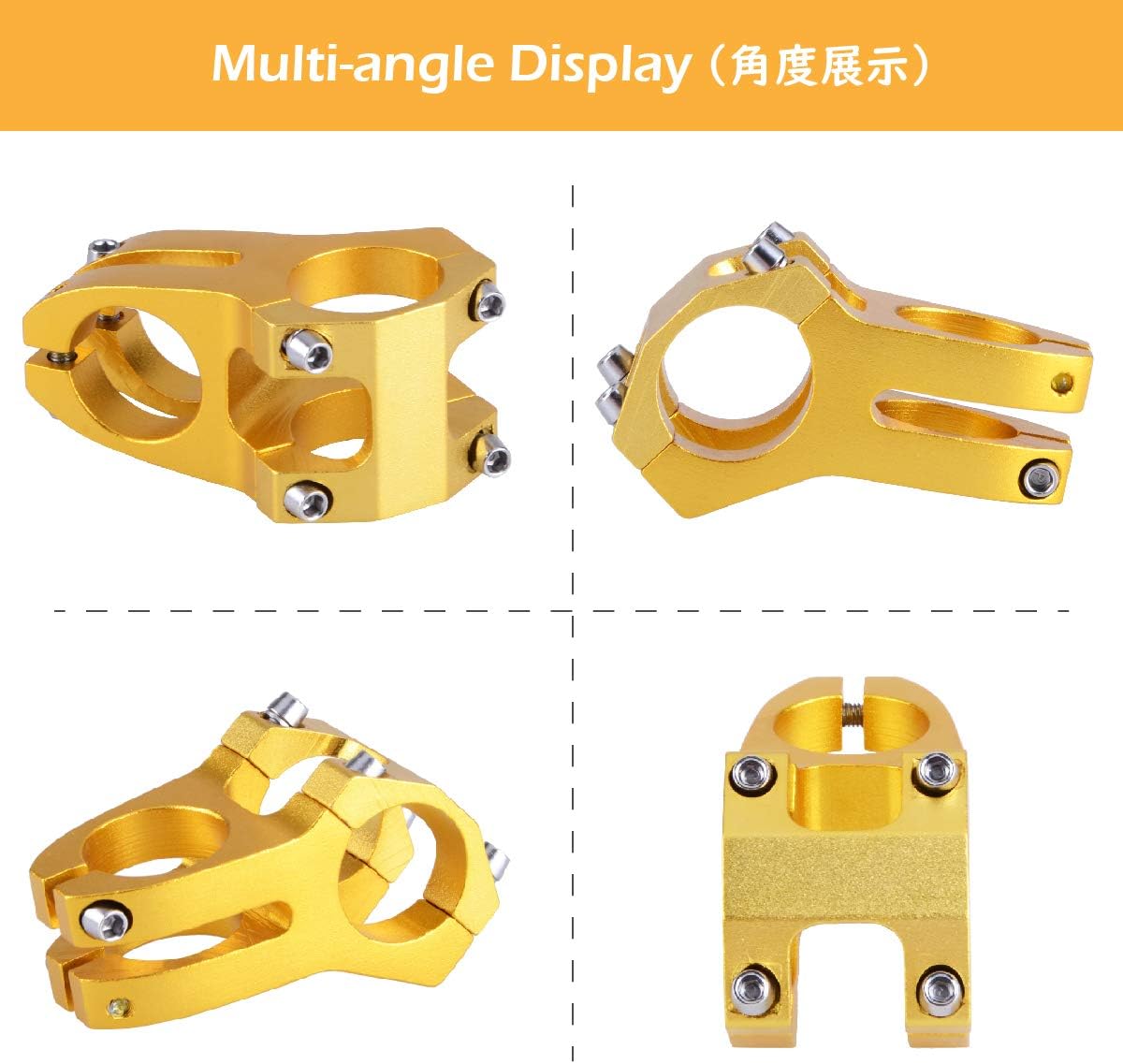 Azarxis Bike Stem 31.8mm Bicycle Handlebar Aluminium Alloy Extender