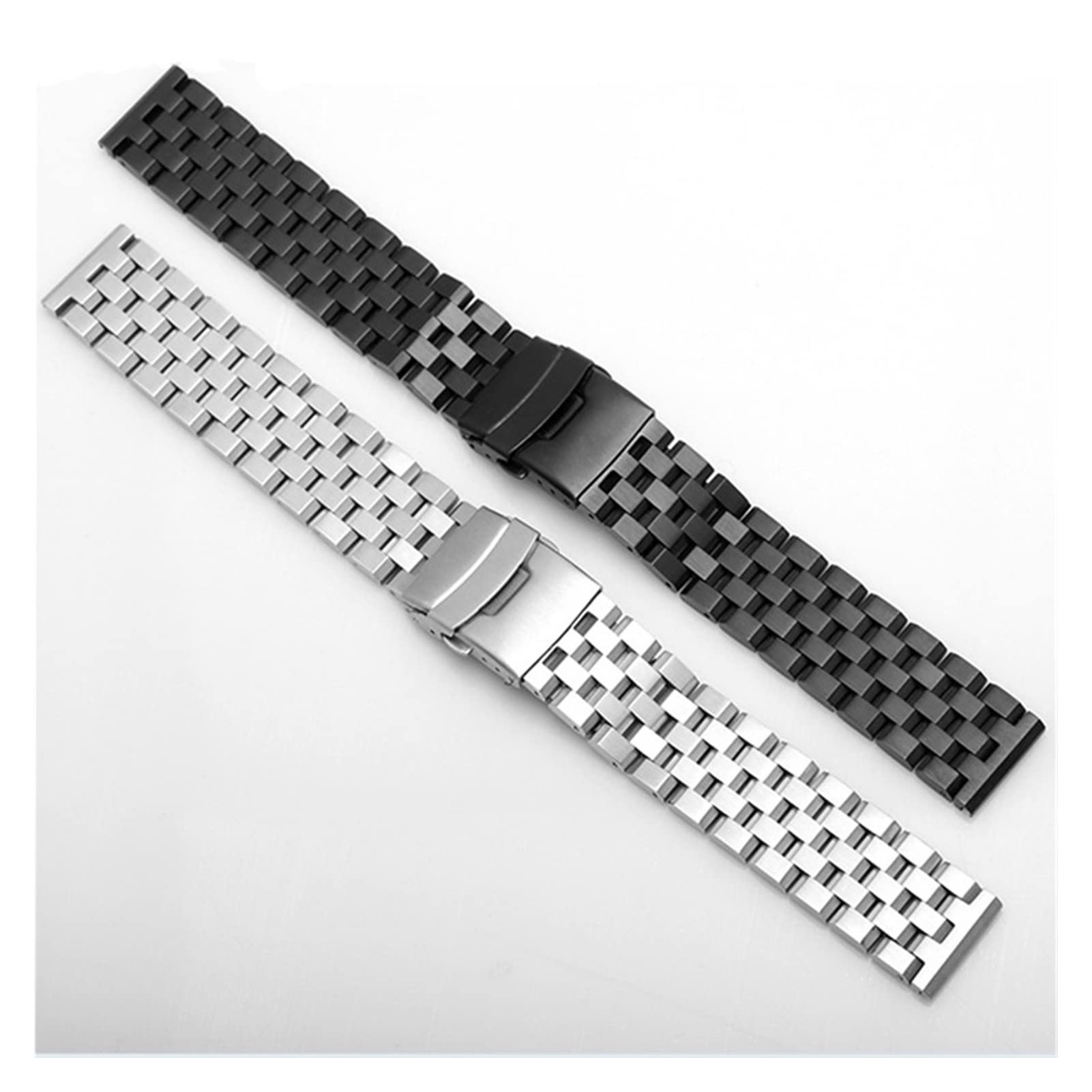Fanda di orologi in metallo Premium Solid in acciaio inossidabile cinghie da uomo Donne Black Silver Wristband 26mm 24mm 22mm 20mm 18mm