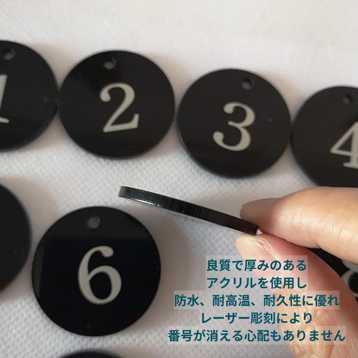 Amazon | Elizabeth アクリル 製 おしゃれ ブラック 番号札 1‐30