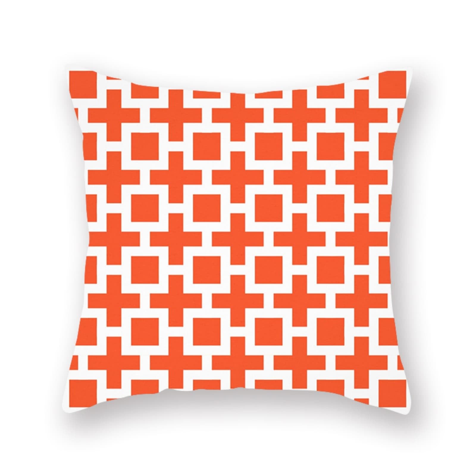 Cushion Covers 60cm x 60cm White Geometry Large cushions with covers included - Linen Square Decorative Throw Pillowcases with Invisible Zipper, for Livingroom Sofa Bedroom