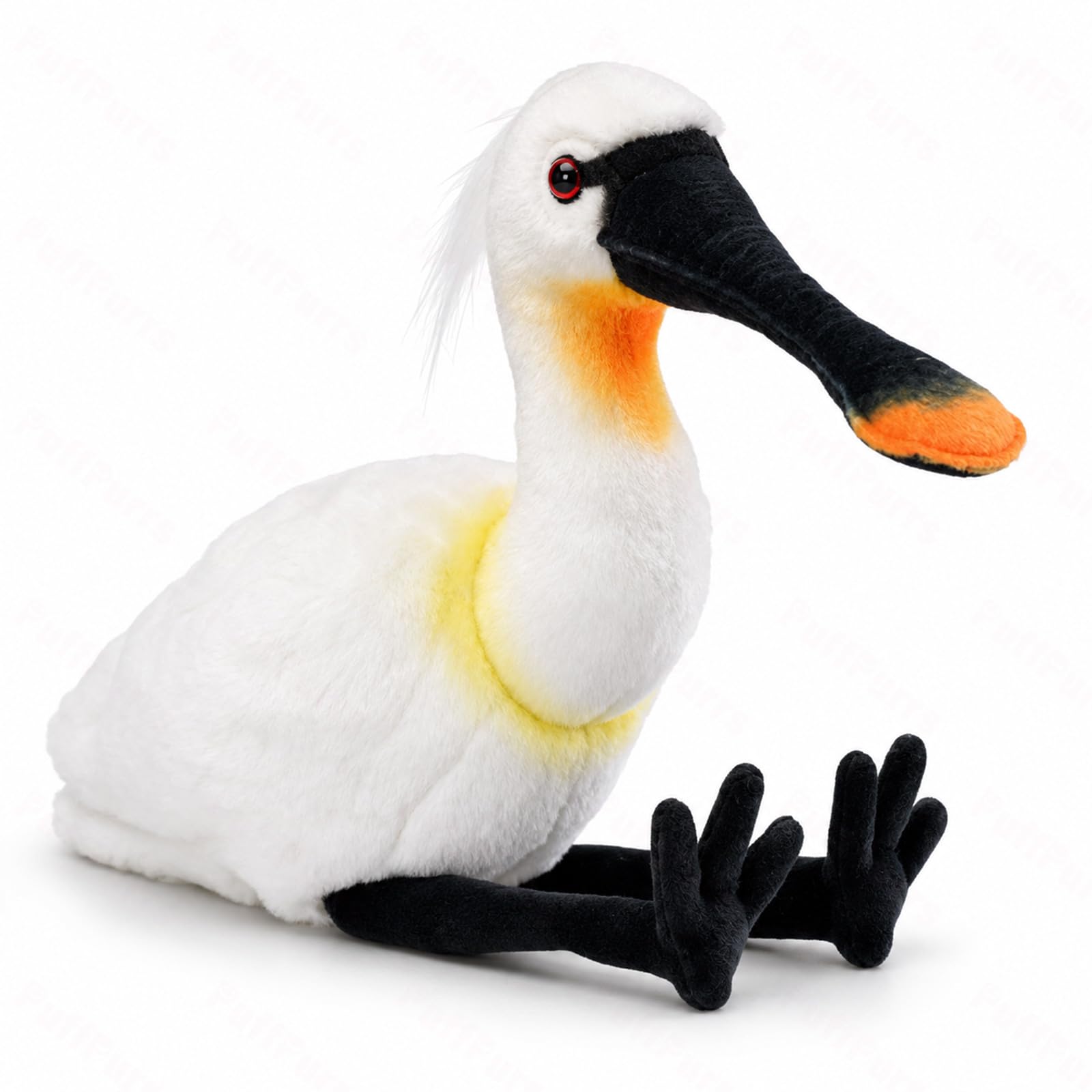 PuffPurrs Lifelike Black-Faced Spoonbill Plush Toy, Realistic Bird Stuffed Animal, 30 cm / 11.8 in