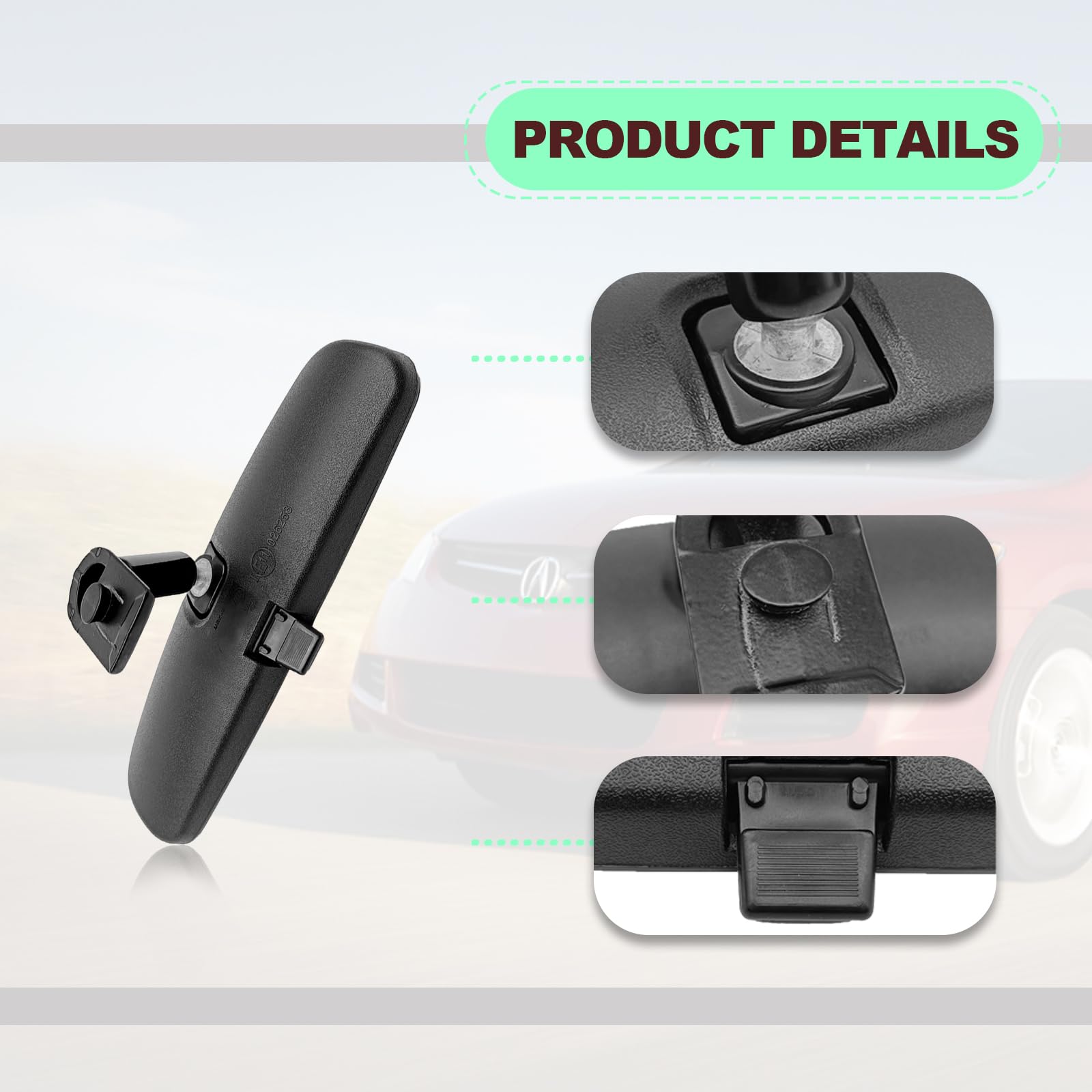 MRELC Honda Interior Rear View Mirror, Day/Night Mirror, Rearview Mirror Compatible With 2006-2011 Civic, 1998-2013 Accord,2000-2004 Odyssey, 2002-2008 Pilot, Insight CR-Z, Mirrors - Canada