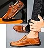Mens Leather Loafers Slip On Moccasins Casual Business Shoes, Men Loafers Lightweight Breathable Handmade Slip-on Flat Driving Shoes (Brown,9) #1