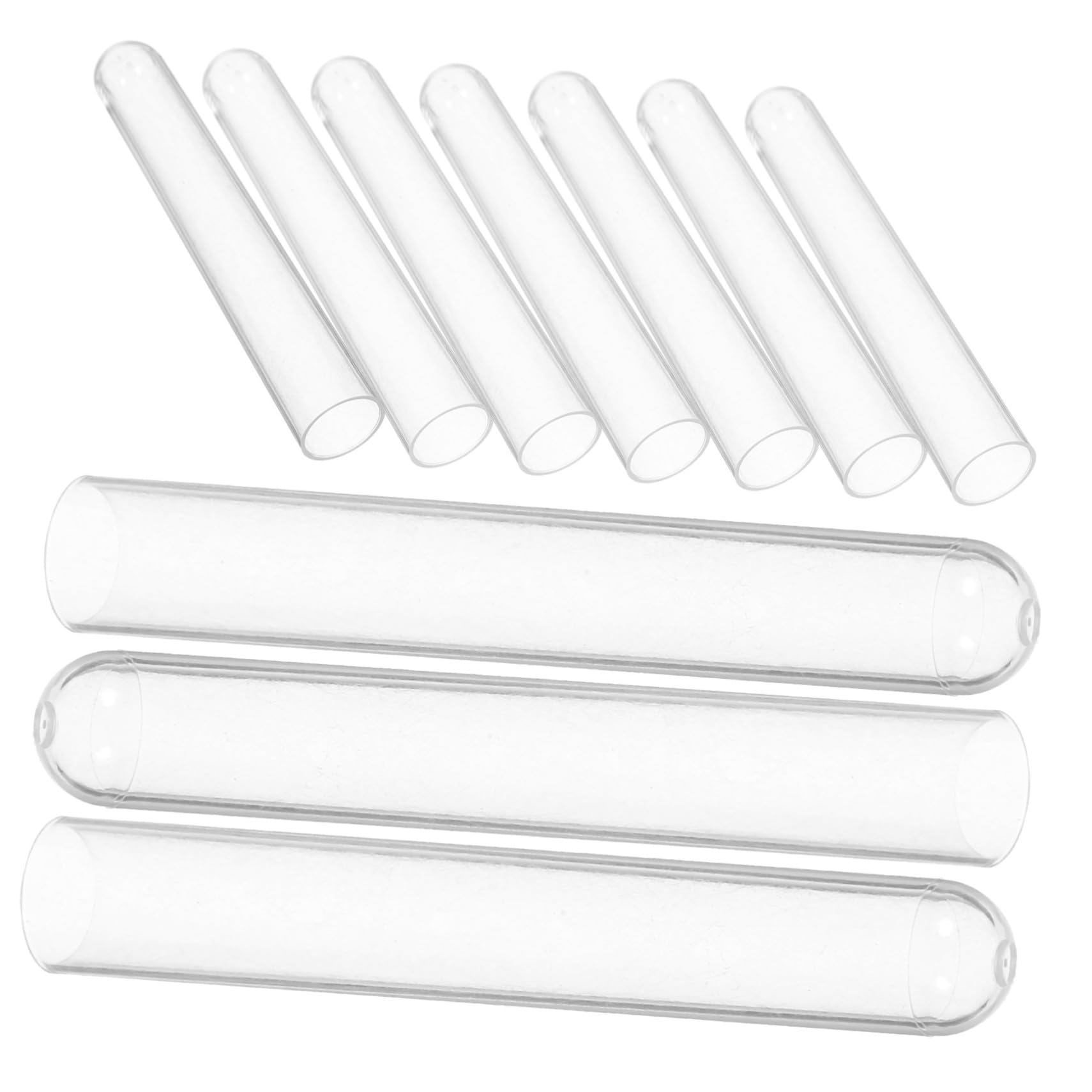 MUCKLILY 10pcs Large Plastic Test Tube Garden Scientific Lab Tubes for Experiments Storage