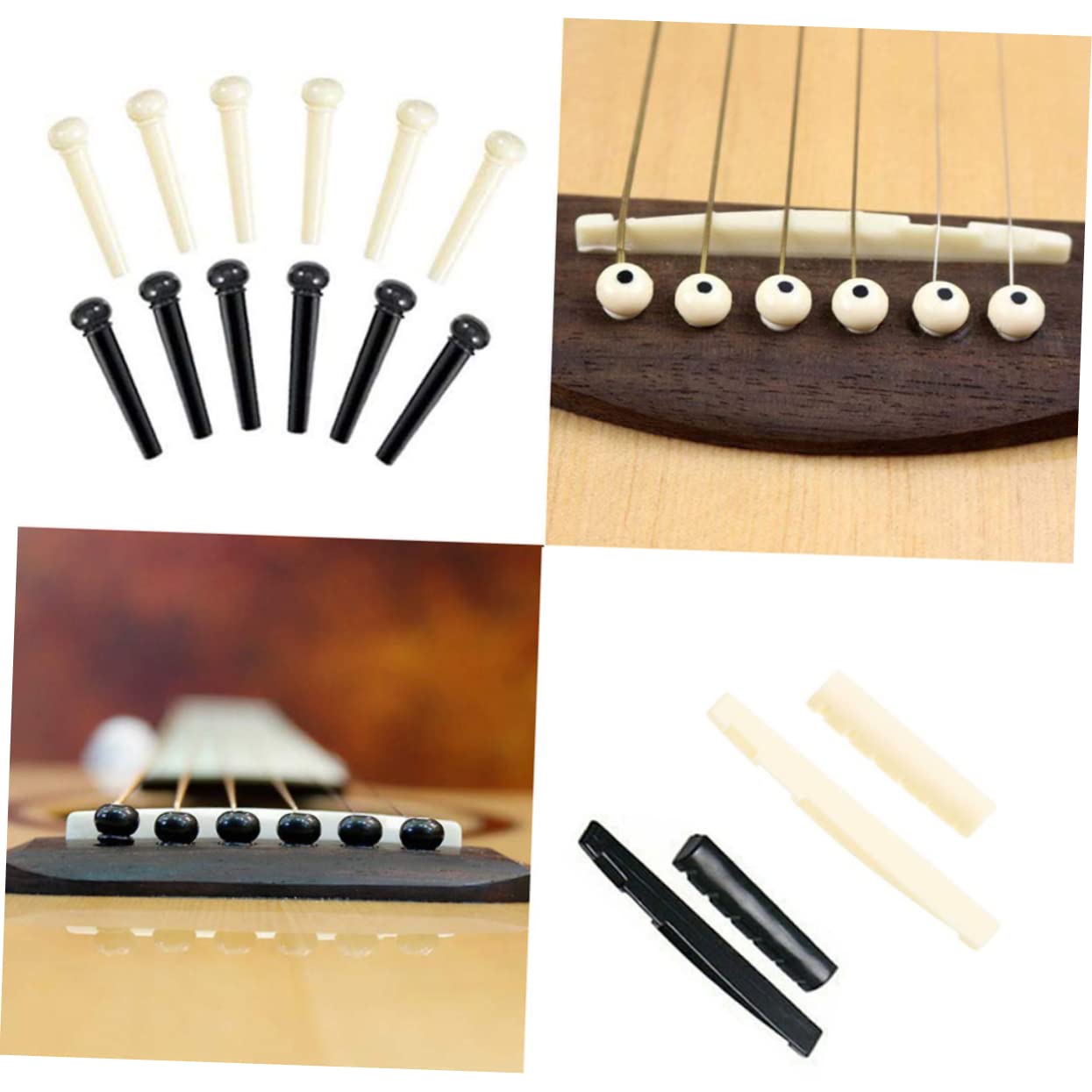 VICASKY 3stücke Gitarren Zubehör Set Wechselwerkzeug Für Gitarrensaiten Mit Saitenwickler Plektrum Und Steg- Sattelkit Praktische Tragbare Und Langlebige Gitarrenwerkzeuge Für Musiker