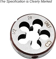 Vista 3 de Troquel de rosca de mano derecha UNEF de 1/2-28 para mecanizado de moldes de roscado, rosca de 1/2 pulgada y troquel de rosca de máquina de paso