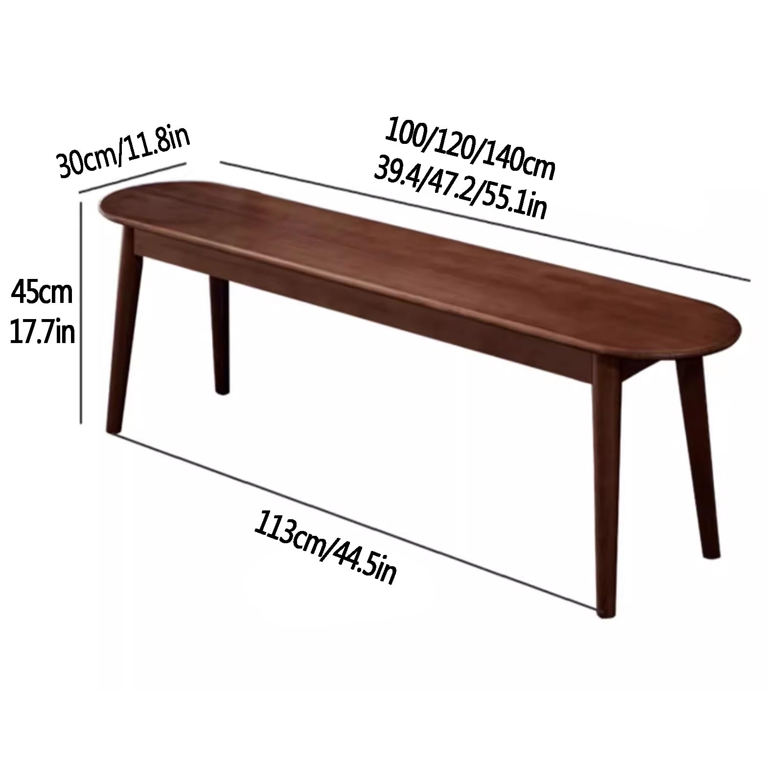 Rustykalna ławka wiejska z litego drewna - wąska długa ławka sosnowa z zaokrąglonymi krawędziami styl vintage makaron design do salonu i łóżka idealne rozwiązanie do siedzenia wewnątrz