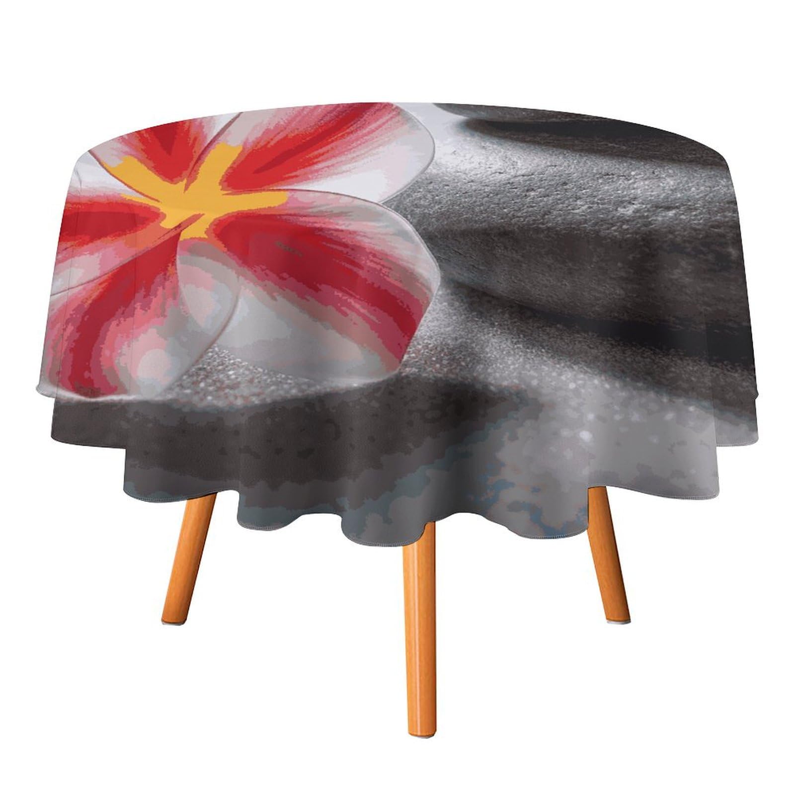 Nappe ronde motif fleurs tropicales pour protéger votre table des taches de dîner