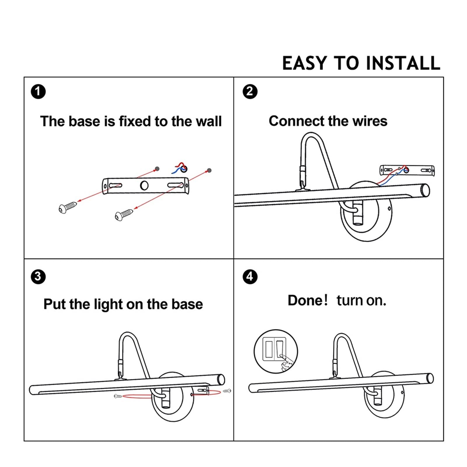Luci per Quadri Lampada per Quadri alimentata a Batteria, Luce per Cornice con Telecomando, Luce per Quadri Senza Fili per Pittura, Luce per Display Artistica a LED dimmerabile per Ritratti di opere