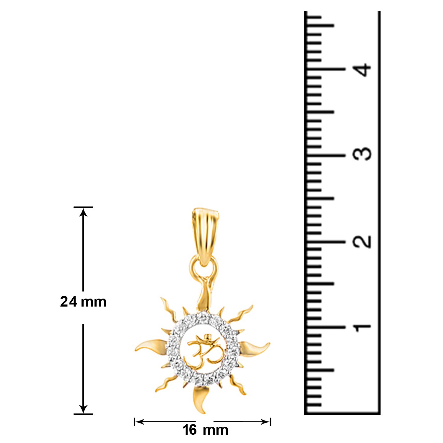 Gold-Plated Om Pendant with CZ