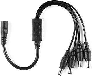 Yustda New 4-Plug Tip Splitter 4-Way Power Cord Cable for CCTV Surveillance Security Cameras Cameras GW124CA GW12V5A GW12V7A GW128CA