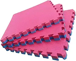 Genérico Kit 8 Tapetes EVA 50x50x4cm 40mm Bicolor Azul com Vermelho para Jiu-Jitsu