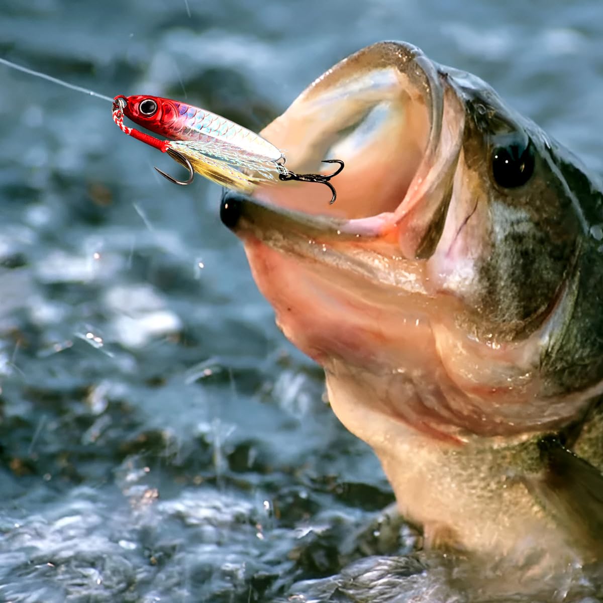 Señuelos de Pesca Que Se Hunden, WASAGA 5 Piezas 7g/10g/15g/20g/25g/30g Plantillas de Cebos de Pescado Giratorios Duros de Metal para Perca de Trucha Lucio de Lubina de Salmón