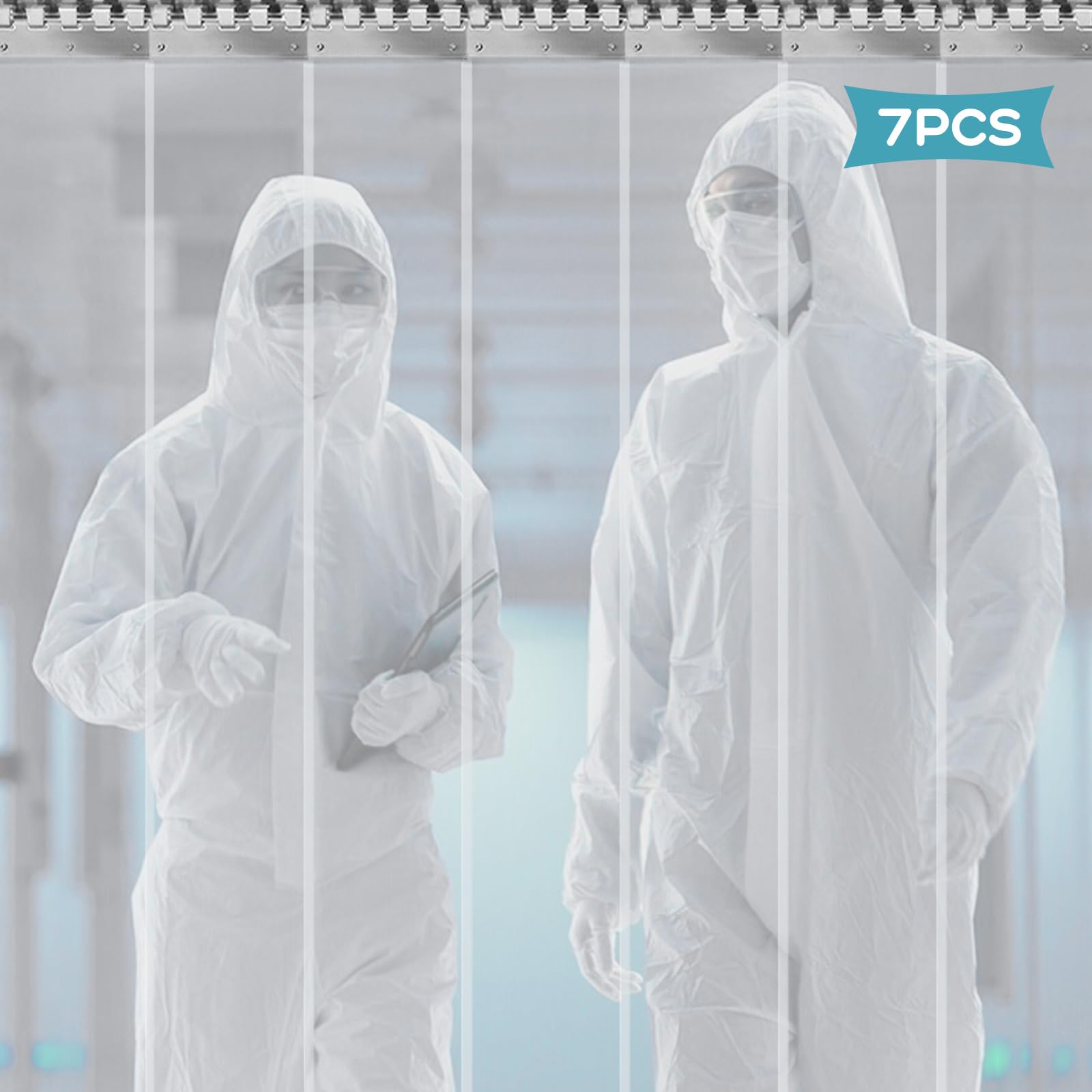 PVC Streifenvorhang 1,05x2m Komplettset Lamellenvorhang Transparent 180mm